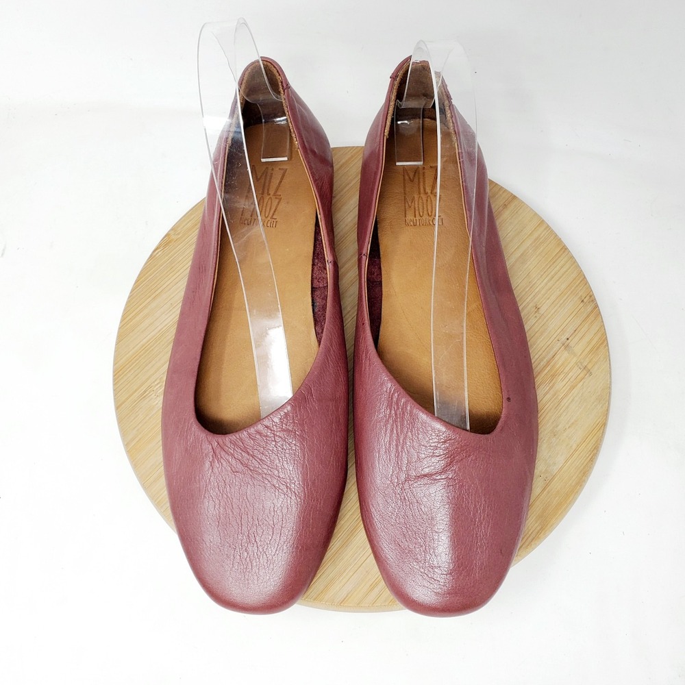 Miz Mooz Ballet Flats Womens 39 Romie Asymmetrical Slip On Minimalist Shoes